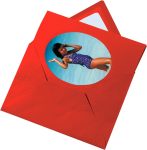   Paszpartu kártya, erezett karton, ovális kivágás, 220 g/m², 3 kártya+boríték, élénkpiros - Folia