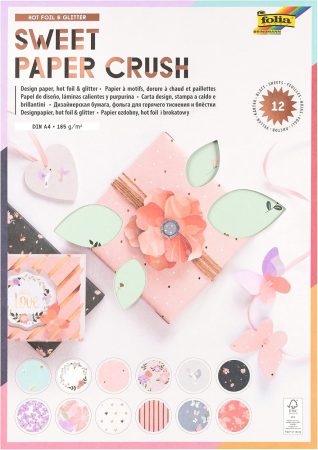 Mintás papírtömb SWEET PAPER CRUSH, glitteres, A/4, 12 lap, 12 minta - Folia
