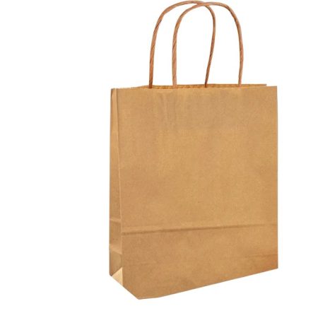 Papírtáska M, 125 g/m², kraft, 20 db, 18×21×8 cm, natúr - Folia