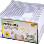   Fehér díszdoboz szett NÉGYZET alakú, 12 db, vegyes méretek - Folia