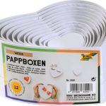   Fehér díszdoboz szett SZÍV alakú, 12 db, vegyes méretek - Folia