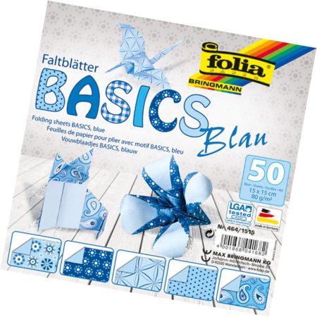 Hajtogatós papír BASIC KÉK 80g/m², 15x15cm 50 ív/csg, 5 minta Hajtogatós papír BASIC KÉK 80g/m², 15x15cm 50 ív/csg, 5 minta