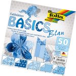   Hajtogatós papír BASIC KÉK 80g/m², 20x20cm 50 ív/csg, 5 minta