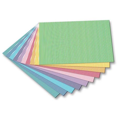 Dekorációs karton (apró csíkos) 270g, 50x70cm, 10 ív/csg, 10 vegyes szín - Folia Dekorációs karton (apró csíkos) 270g, 50x70cm, 10 ív/csg, 10 vegyes szín - Folia
