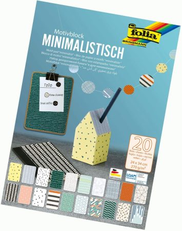 Mintás papírtömb MINIMALISTIC, 24×34 cm, 20 lap, vegyes - Folia Mintás papírtömb MINIMALISTIC, 24×34 cm, 20 lap, vegyes - Folia