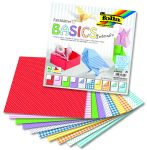   Alap origami papír, intenzív/csg, 80g, 20x20cm, 50 ív/csg, 10 válogatott minta - Folia