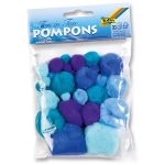   Pompon csomag kék árnyalatok, 30 db, vegyes méretek 1-5 cm - Folia