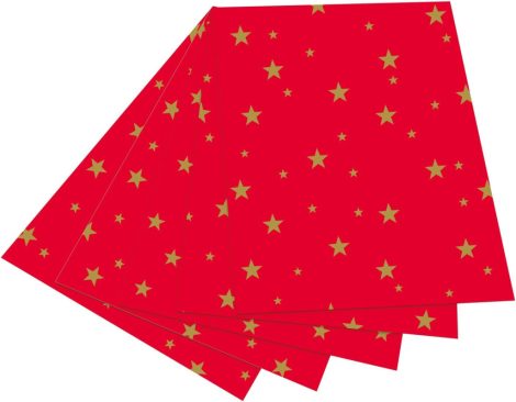 Fotókarton arany csillagokkal 300g/m² 50x70cm, 10 ív/csg piros/arany Fotókarton arany csillagokkal 300g/m² 50x70cm, 10 ív/csg piros/arany