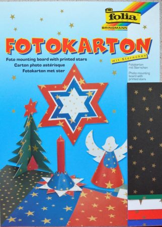 Fotókarton arany csillagokkal 300g/m² 35x50cm, 10 ív/csg vegyes színek Fotókarton arany csillagokkal 300g/m² 35x50cm, 10 ív/csg vegyes színek