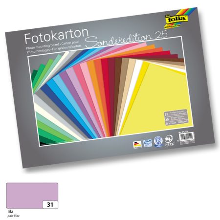 Fényes fotókarton 300g, 50x70cm, 25 ív/csg, halványlila - Folia Fényes fotókarton 300g, 50x70cm, 25 ív/csg, halványlila - Folia