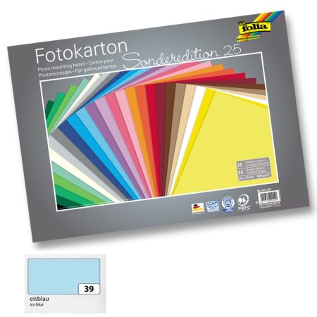 Fényes fotókarton 300g, 50x70cm, 25 ív/csg, jégkék - Folia