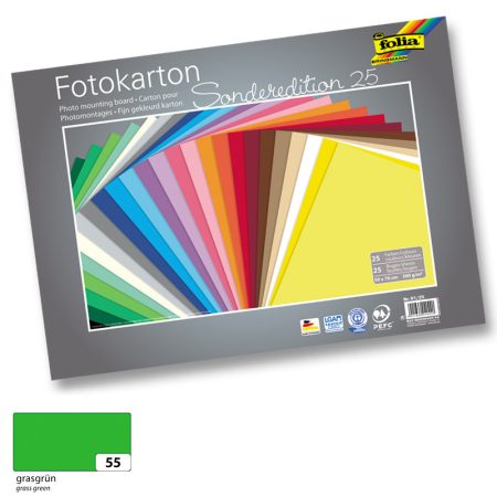 Fotókarton 300g, 50x70cm, 25 ív/csg, fűzöld - Folia Fotókarton 300g, 50x70cm, 25 ív/csg, fűzöld - Folia