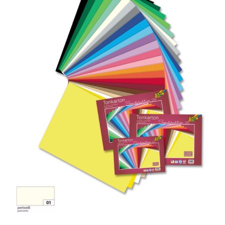 Színes fotókarton 220g, 50x70cm, 25 ív/csg, gyöngyházfehér - Folia Színes fotókarton 220g, 50x70cm, 25 ív/csg, gyöngyházfehér - Folia
