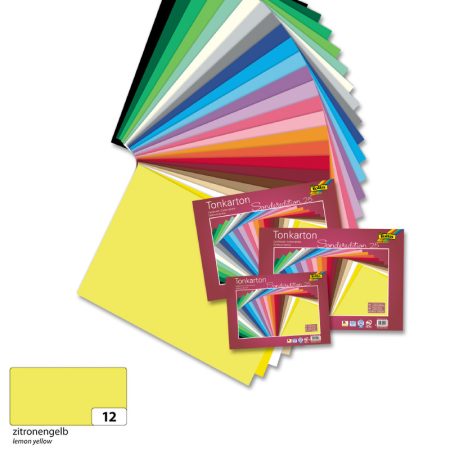 Színes fotókarton 220g, 50x70cm, 25 ív/csg, citromsárga - Folia Színes fotókarton 220g, 50x70cm, 25 ív/csg, citromsárga - Folia