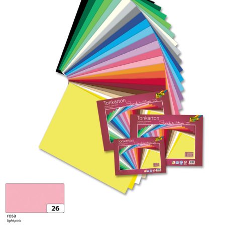 Színes fotókarton 220g, 50x70cm, 25 ív/csg, világosrózsaszín - Folia Színes fotókarton 220g, 50x70cm, 25 ív/csg, világosrózsaszín - Folia