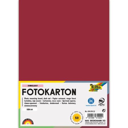 Fotókarton 300g/m² A/4 50 ív/csg, sötétpiros Fotókarton 300g/m² A/4 50 ív/csg, sötétpiros