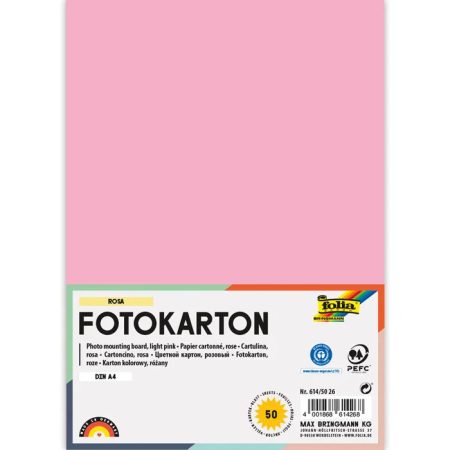 Fotókarton 300g/m² A/4 50 ív/csg, világos rózsaszín Fotókarton 300g/m² A/4 50 ív/csg, világos rózsaszín
