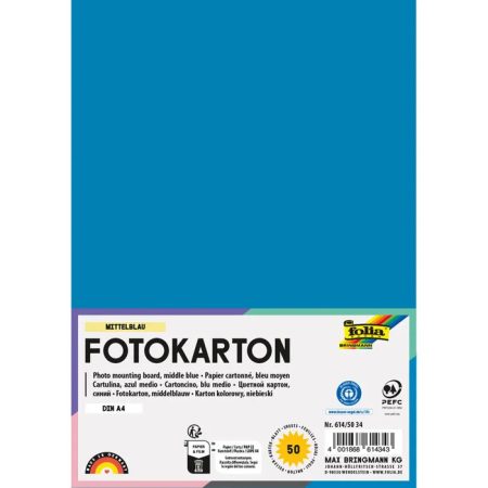 Fotókarton 300g/m² A/4 50 ív/csg, középkék Fotókarton 300g/m² A/4 50 ív/csg, középkék