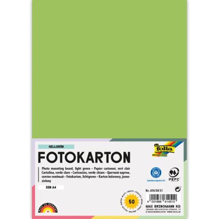 Fotókarton 300g/m² A/4 50 ív/csg, világos zöld Fotókarton 300g/m² A/4 50 ív/csg, világos zöld