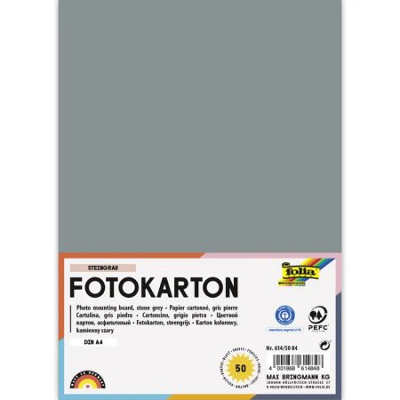Fotókarton 300g/m² A/4 50 ív/csg, kőszürke Fotókarton 300g/m² A/4 50 ív/csg, kőszürke