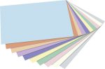   Pasztell színű dekorációs karton, 50x70cm, 130g, 100 ív/csg, 10 válogatott szín - Folia
