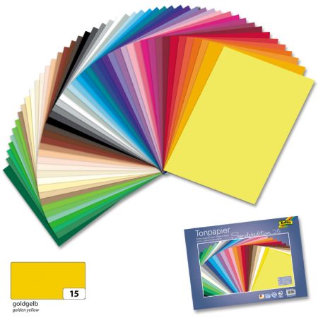 Dekorációs karton 130g, 50x70cm, 25 ív/csg, aranysárga - Folia
