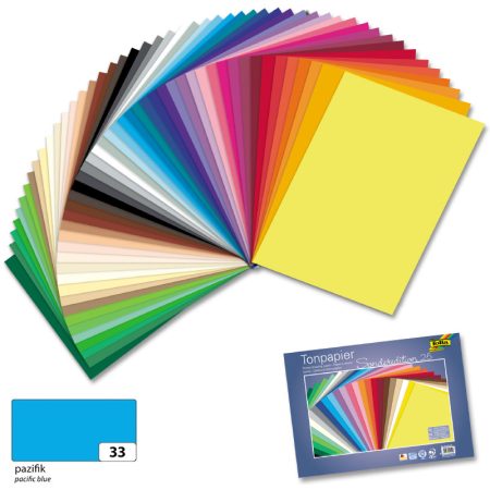 Dekorációs karton 130g, 50x70cm, 25 ív/csg, csendes-óceáni kék - Folia