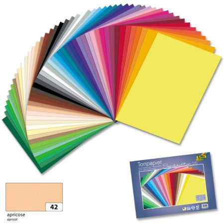 Dekorációs karton 130g, 50x70cm, 25 ív/csg, sárgabarack - Folia