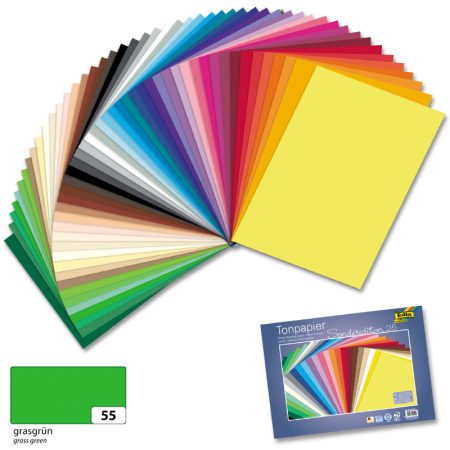Dekorációs karton 130g, 50x70cm, 25 ív/csg, fűzöld - Folia Dekorációs karton 130g, 50x70cm, 25 ív/csg, fűzöld - Folia