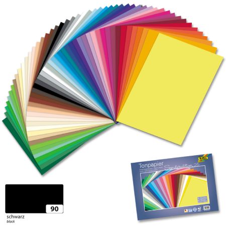 Dekorációs karton 130g, 50x70cm, 25 ív/csg, fekete - Folia Dekorációs karton 130g, 50x70cm, 25 ív/csg, fekete - Folia