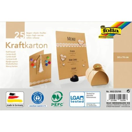Kraft papír natúr színű "98", 230g, 50x70cm, 25 ív/csg - Folia Kraft papír natúr színű "98", 230g, 50x70cm, 25 ív/csg - Folia