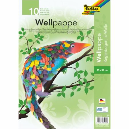 Szivárvány hullámkarton, 25x35cm, E-flute, 10 ív/csg - Folia