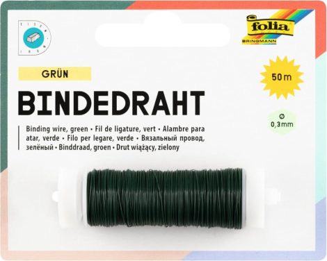 Kötöződrót, 0,3 mm × 50 m, zöld - Folia Kötöződrót, 0,3 mm × 50 m, zöld - Folia