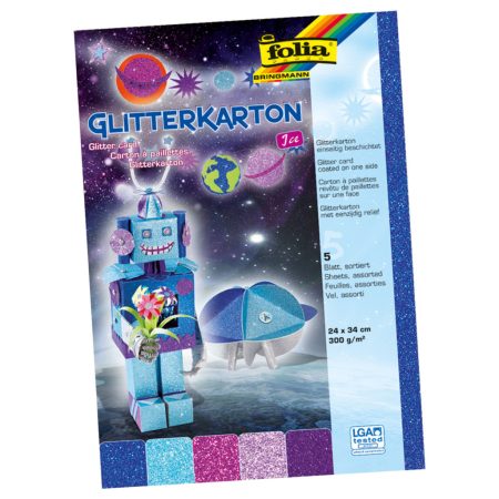 Csillámos karton ICE 300g/m², 24x34cm 5 ív/csg, vegyes
