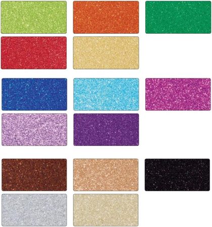 Csillámos karton 300g/m², 50x70cm 15 ív/csg, 15 vegyes szín