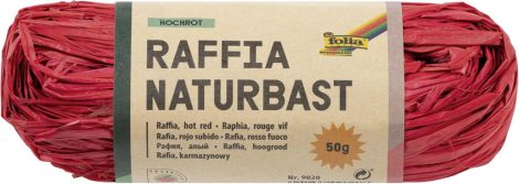 Raffia – természetes minőség, 50 g, 1 gombolyag, élénkpiros - Folia Raffia – természetes minőség, 50 g, 1 gombolyag, élénkpiros - Folia
