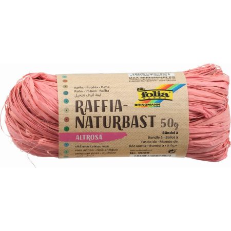 Raffia – természetes minőség, 50 g, 1 gombolyag, óarany/rózsaszín - Folia Raffia – természetes minőség, 50 g, 1 gombolyag, óarany/rózsaszín - Folia