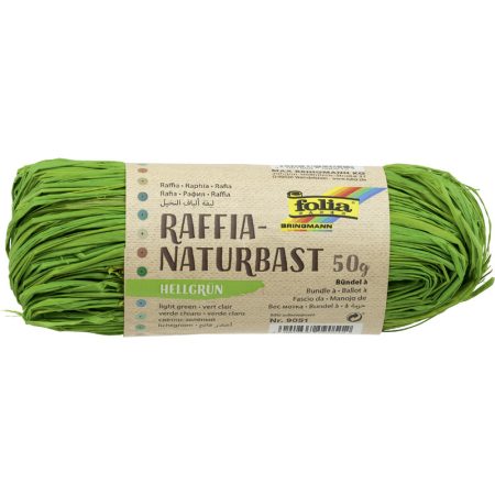 Raffia – természetes minőség, 50 g, 1 gombolyag, világoszöld - Folia Raffia – természetes minőség, 50 g, 1 gombolyag, világoszöld - Folia
