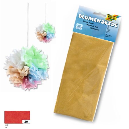 Selyempapír, 20g, 50x70cm, 5 ív/csg/csomag, piros - Folia Selyempapír, 20g, 50x70cm, 5 ív/csg/csomag, piros - Folia