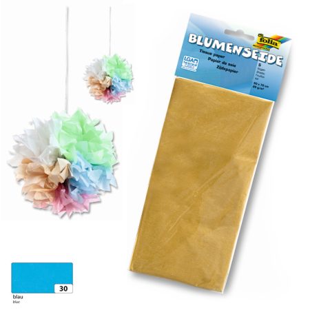 Selyempapír, 20g, 50x70cm, 5 ív/csg/csomag, kék - Folia