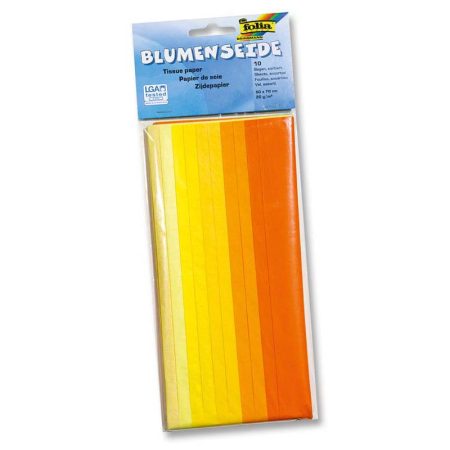 Selyempapír SÁRGA színárnyalat mix, 20g, 50x70cm, 10 ív/csg/csomag - Folia