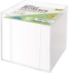   Jegyzettömb átlátszó műanyagban, 700 lap, 9,5×9,5×9,5 cm, papír: fehér - Folia