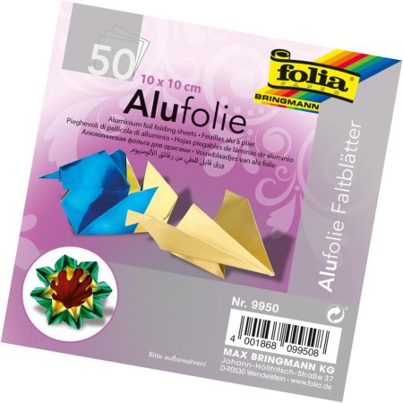 Hajtogatható aluminium ívek, 10x10cm, 50 ív/csg, vegyes színek - Folia Hajtogatható aluminium ívek, 10x10cm, 50 ív/csg, vegyes színek - Folia
