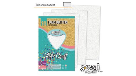 Dekorgurni glitteres A/4, 10 ív/csomag - fehér SC1214