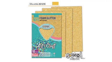 Dekorgumi glitteres A/4, 10 ív/csomag - arany SC1219