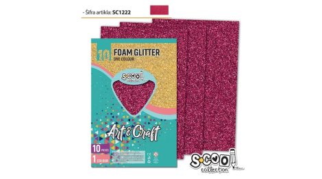 Dekorgumi glitteres A/4, 10 ív/csomag - rubinvörös SC1222