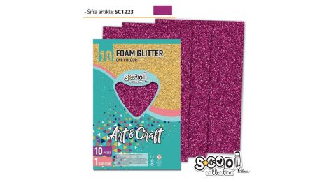 Dekorgumi glitteres A/4, 10 ív/csomag - világoslila SC1223