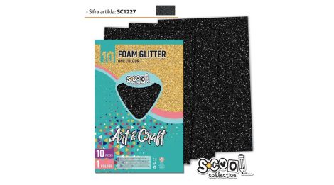 Dekorgumi glitteres A/4, 10 ív/csomag - szürke SC1227
