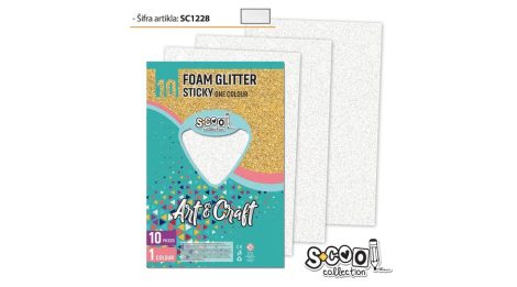 Dekorgumi glitteres ÖNTAPADÓS A/4, 10 ív/csomag - fehér SC1228