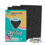 Dekorgumi glitteres A/4, 10 ív/csomag - fekete SC1483